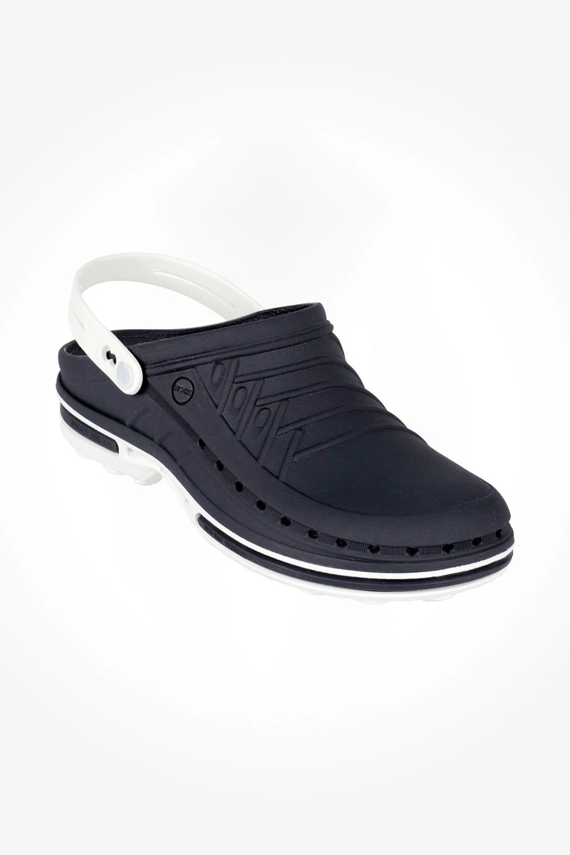 Obuwie operacyjne Wock Clog 03 z paskiem, buty medyczne w kolorze ciemnoniebieskim i białym unisex