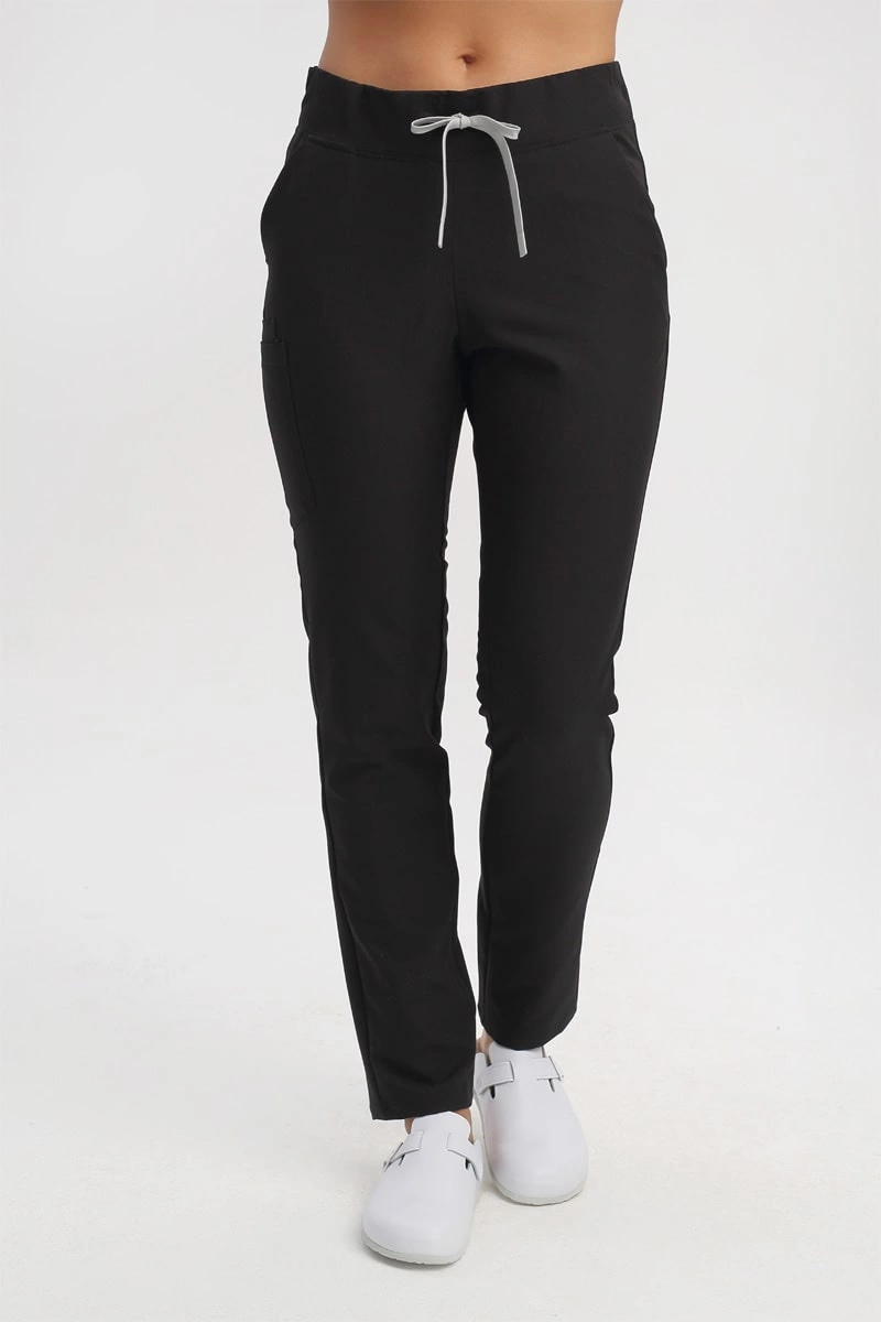 Spodnie medyczne damskie czarne SE 96, Elegant Stretch