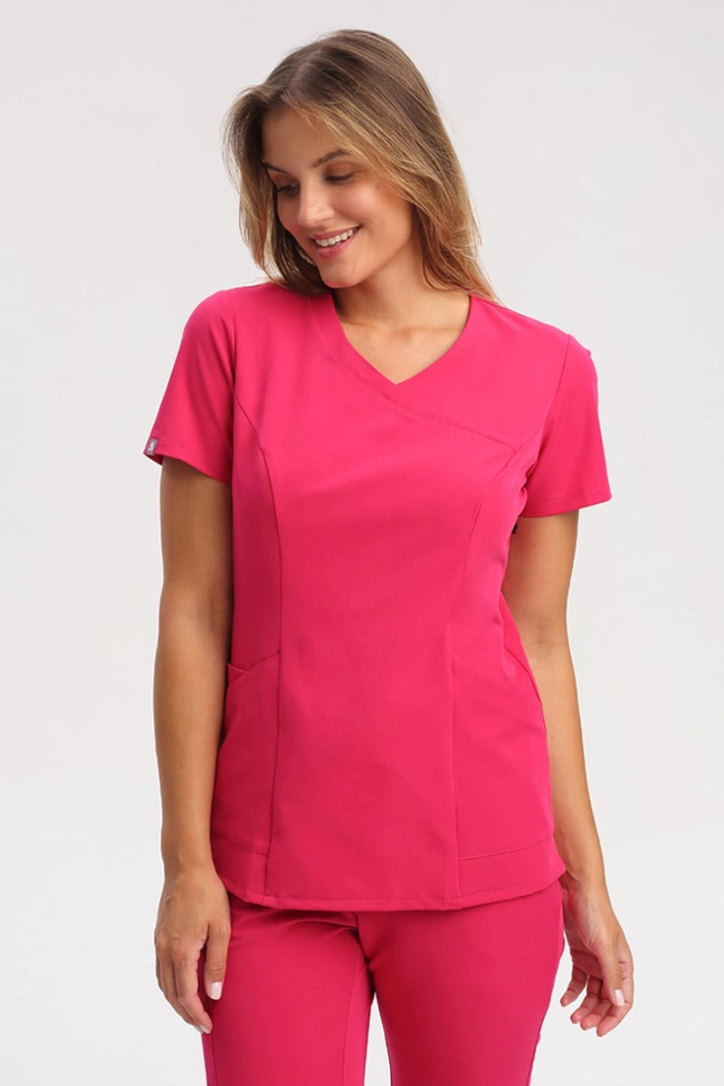 Dopasowana bluza medyczna damska amarantowa BL 62, Elegant Stretch