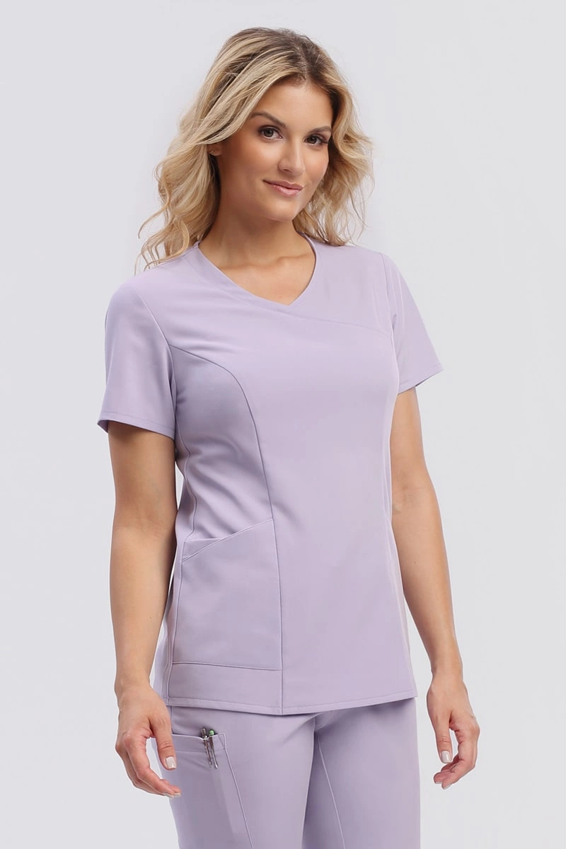Dopasowana bluza medyczna damska lawendowa BL 62, Elegant Stretch