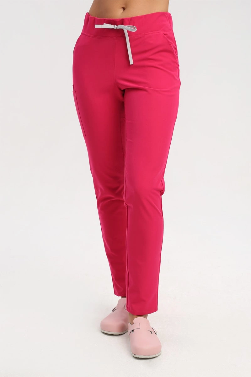 Spodnie medyczne damskie amarantowe SE 96, Elegant Stretch