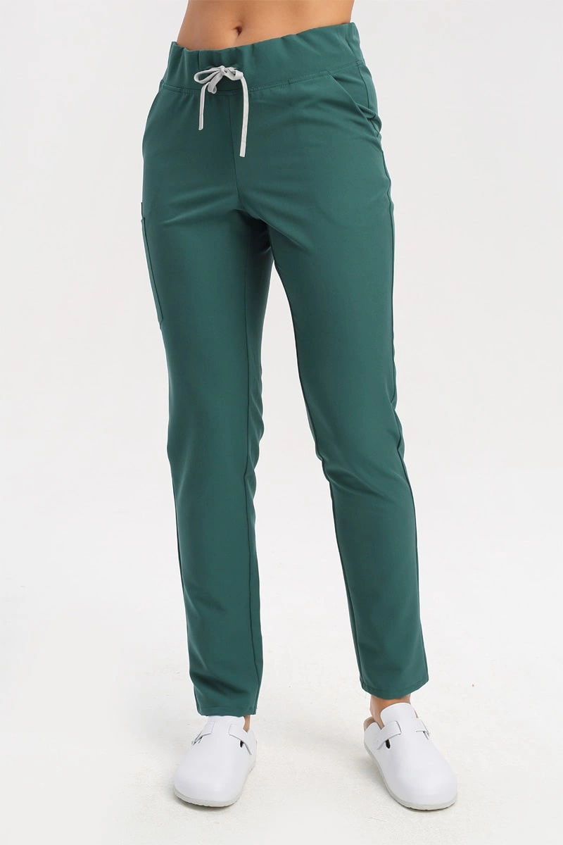 Spodnie medyczne damskie butelkowa zieleń SE 96, Elegant Stretch