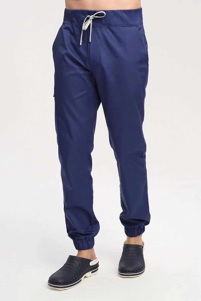 Spodnie medyczne męskie joggery jasnogranatowe SE 95, Comfort Stretch