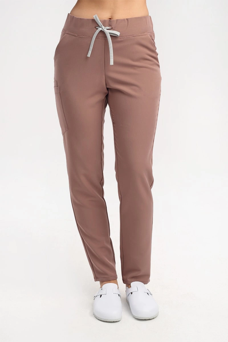 Spodnie medyczne damskie SE 96, mokka, Elegant Stretch