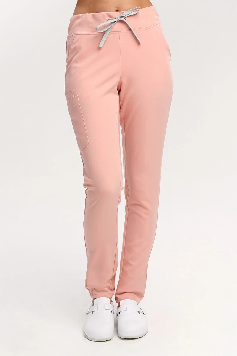 Spodnie medyczne damskie morelowe SE 96, Elegant Stretch