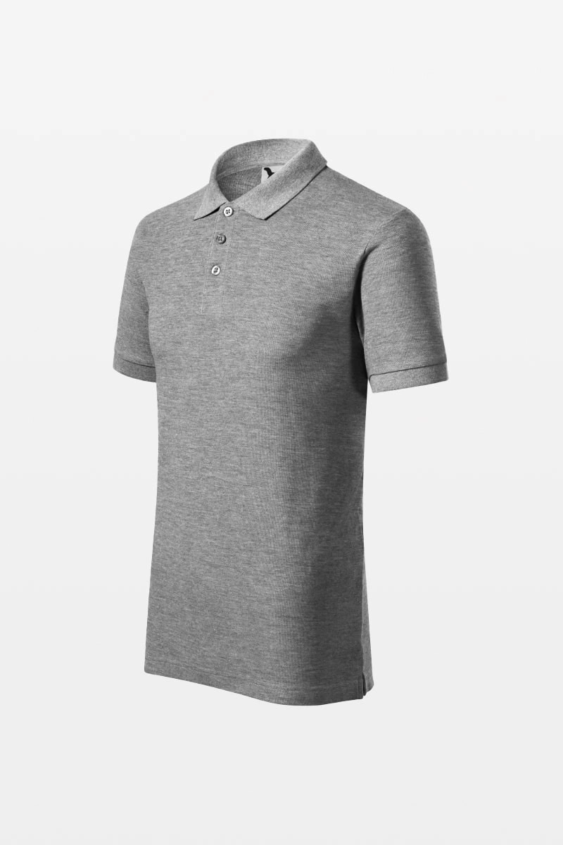 Koszulka polo męska Malfini COTTON HEAVY 215, ciemnoszary melanż