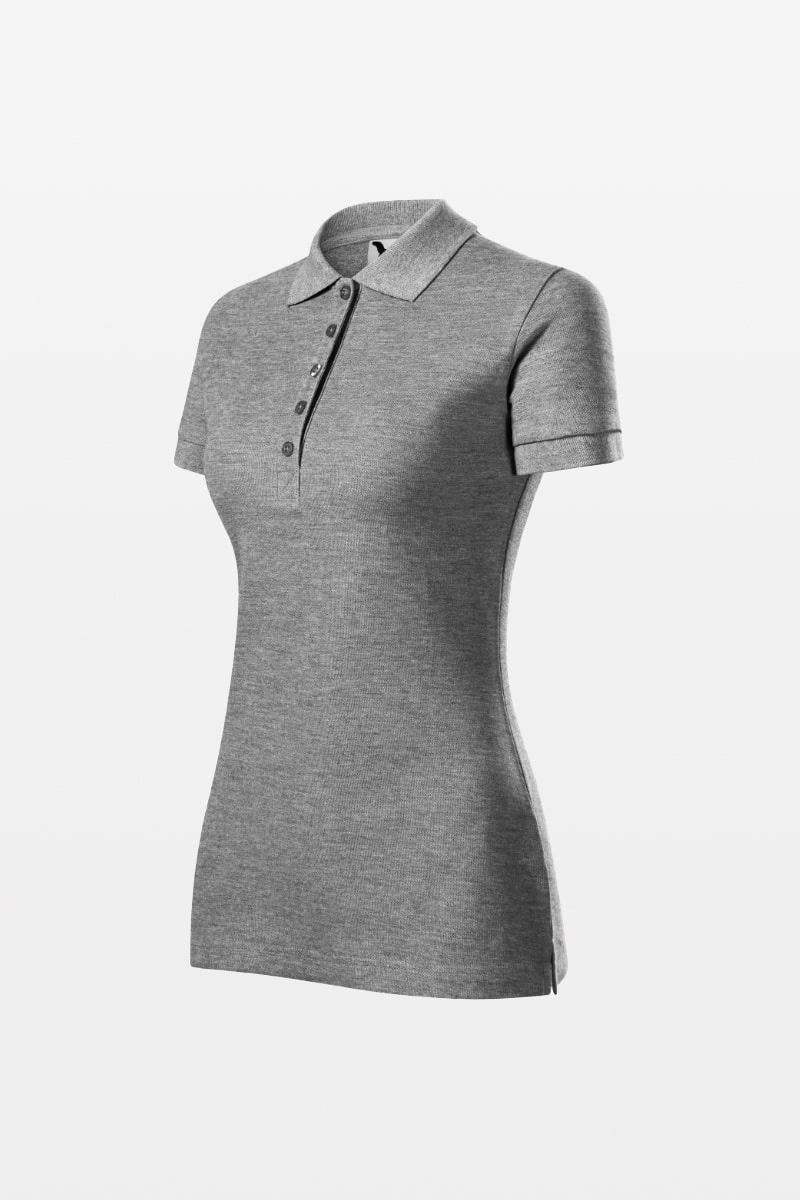 Koszulka polo damska Malfini COTTON HEAVY 216, ciemnoszary melanż
