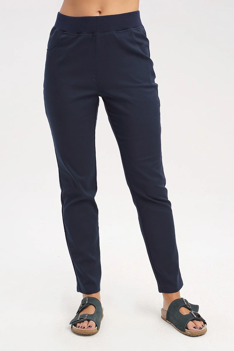 Spodnie medyczne damskie granatowe SE 71.2, Premium Stretch Cotton