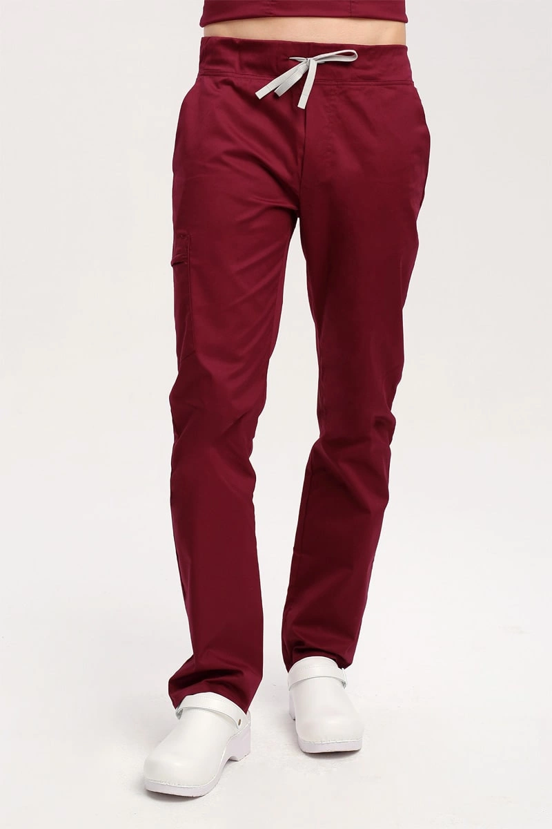 Spodnie medyczne męskie bordo SE 95, Comfort Stretch