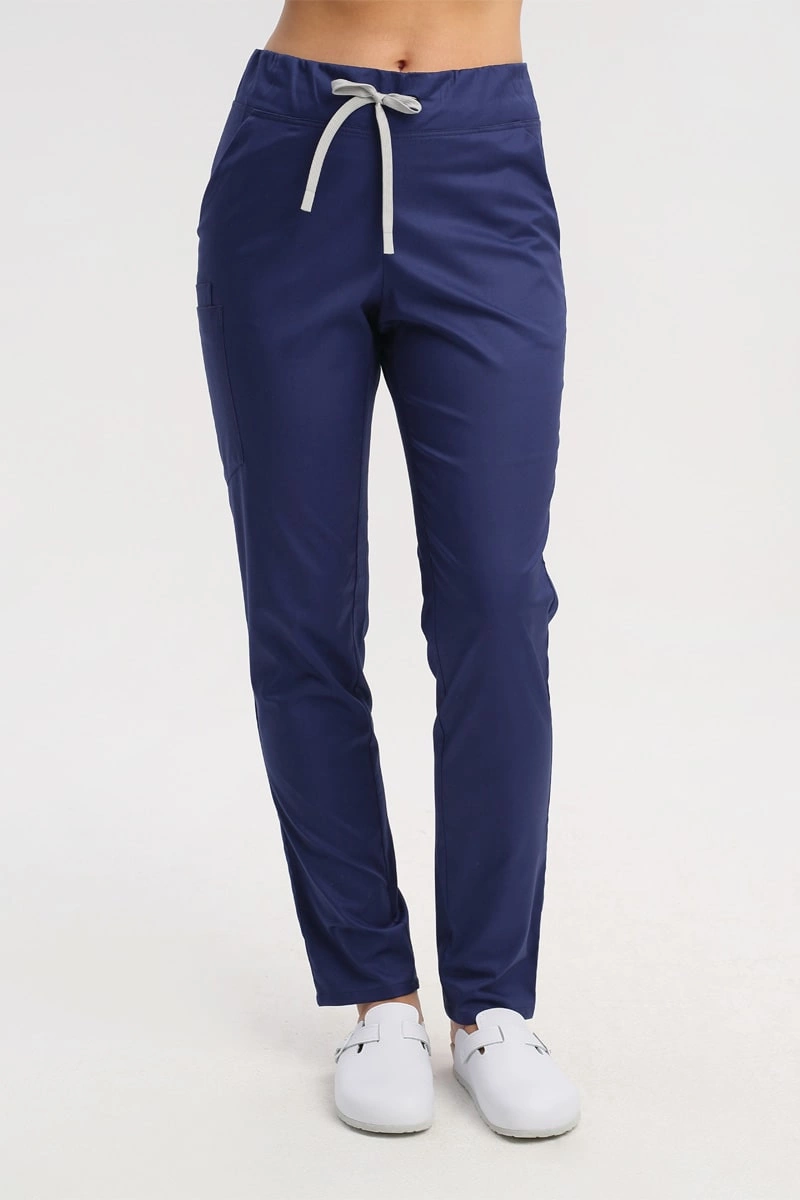Spodnie medyczne damskie jasnogranatowe SE 92, Comfort Stretch