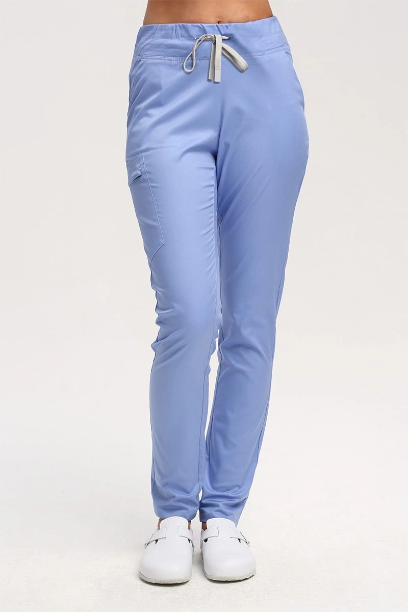 Spodnie medyczne damskie niebieskie SE 92, Comfort Stretch