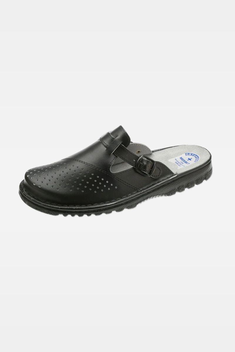 Buty medyczne męskie przeszywane czarne WZ 09M