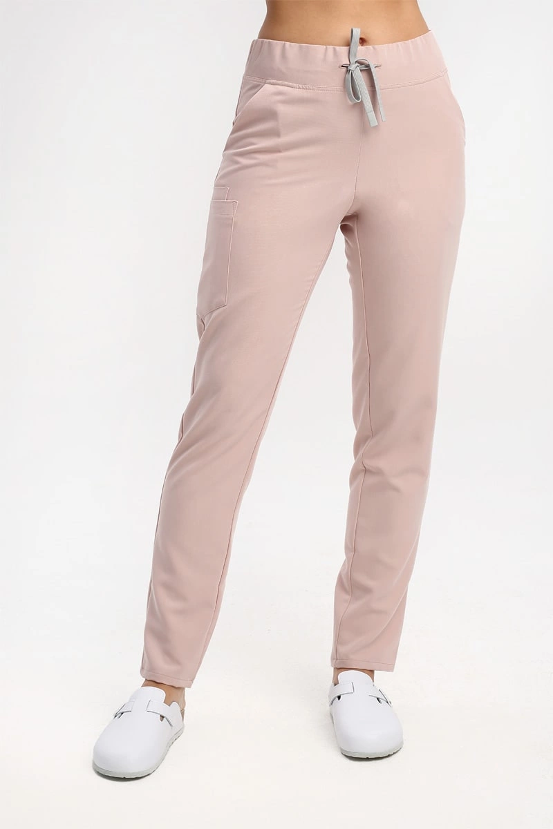 Spodnie medyczne damskie beż nude SE 96 scrubs Elegant Stretch