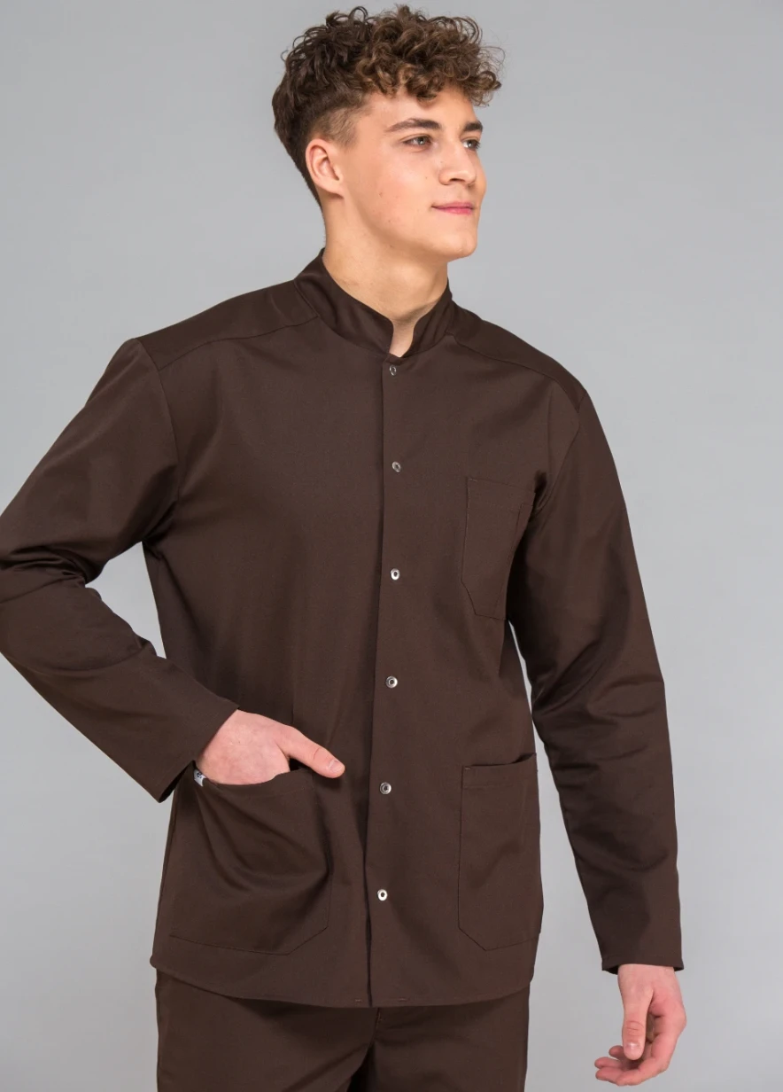 elegancka bluza medyczna męska długi rękaw OLAF