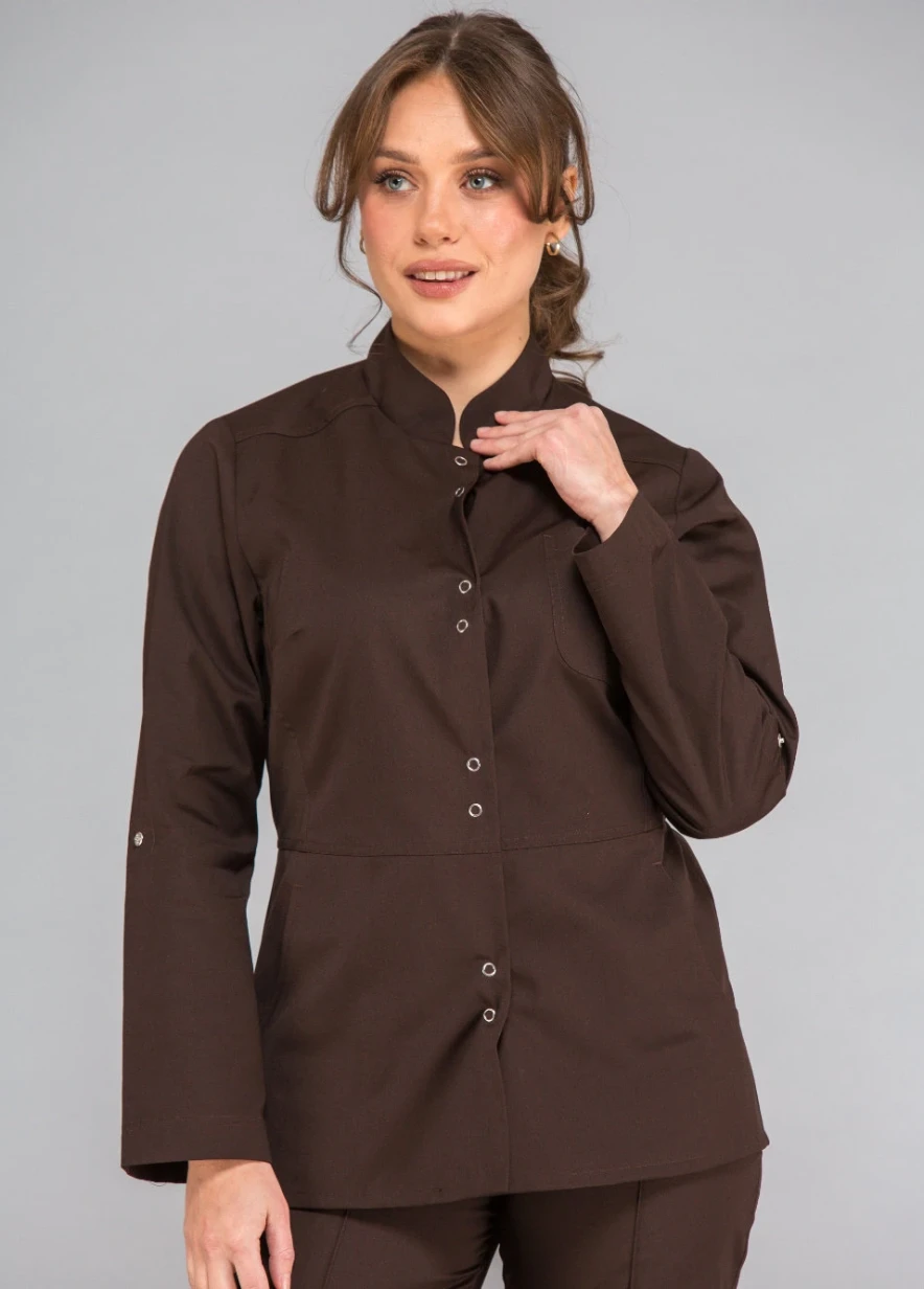 elegancka bluza medyczna damska długi rękaw LENA