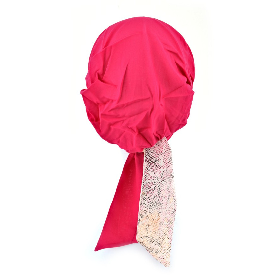Lekki i komfortowy turban 100% wiskoza wyrazisty róż SARA 146/139*
