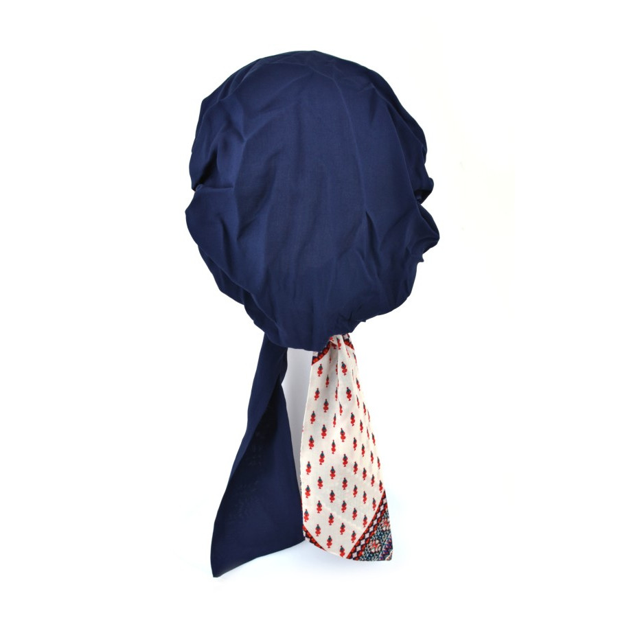 Lekki i komfortowy turban 100% wiskoza granatowy SARA 183/181*
