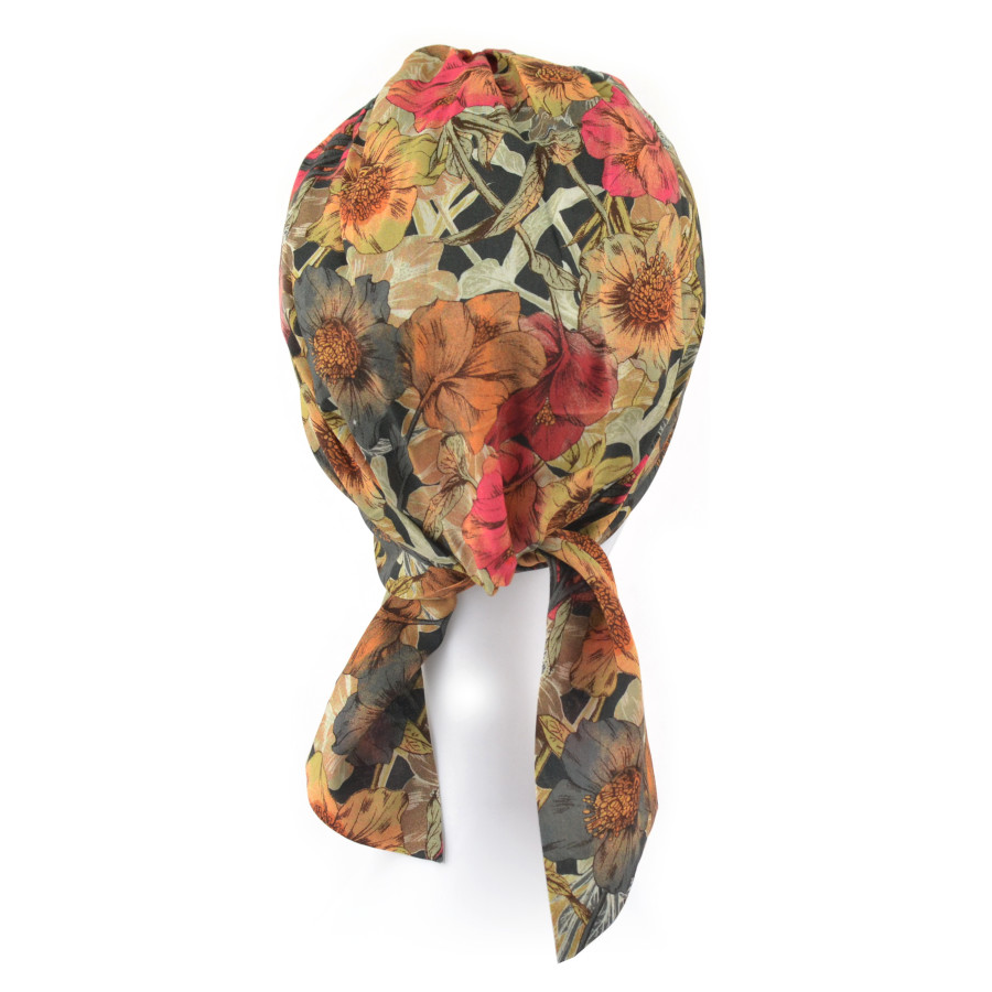 Lekki turban do użytku codziennego w kwiatowy wzór CROCUS T-18