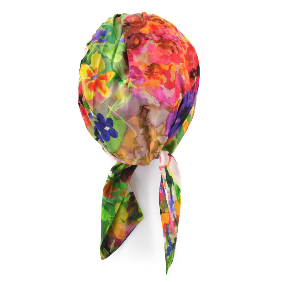Lekki kolorowy turban w kwiaty do użytku codziennego CROCUS T-2