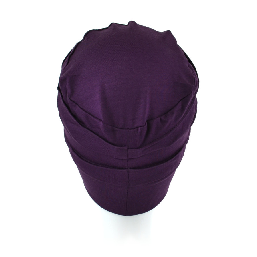 Klasyczny turban z delikatnymi przeszyciami ORCHID 38 śliwka