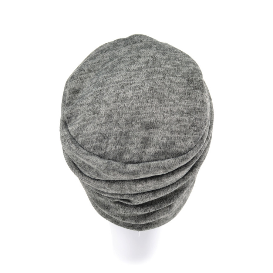 Lekki turban na chłodne dni z dekoracyjnym marszczeniem szary COPENHAGEN TLM1*