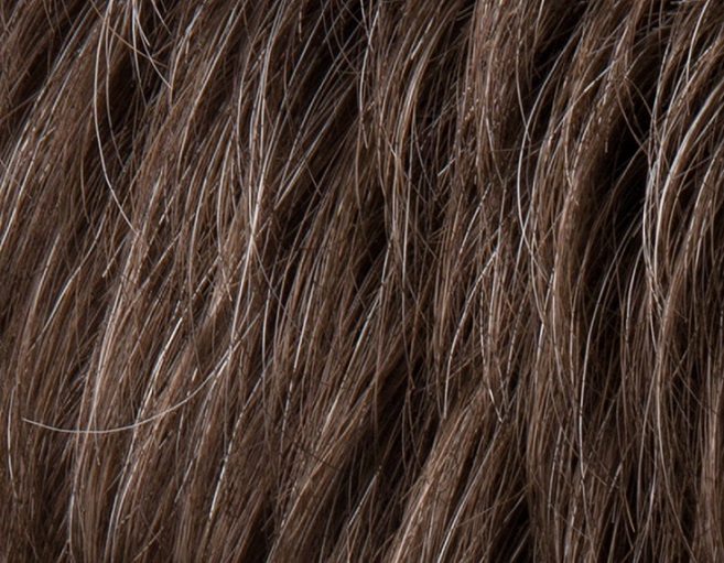 Peruka syntetyczna średni brąz z efektem naturalnej siwizny MARCO MONO M34S
