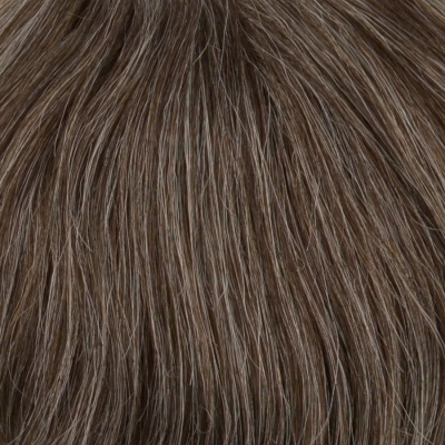 Tupet męski z włosów naturalnych remy ciemny brąz z efektem siwizny BRUN 240