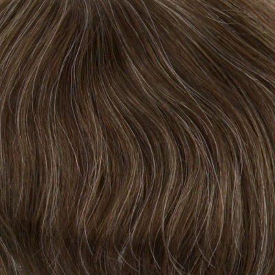 Tupet męski z włosów naturalnych remy brąz z delikatnym efektem siwizny BRUN 320