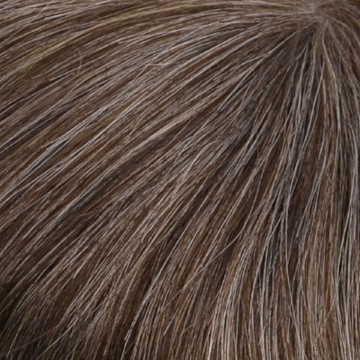 Tupet męski z włosów naturalnych remy brązowy z siwizną BRUN 340