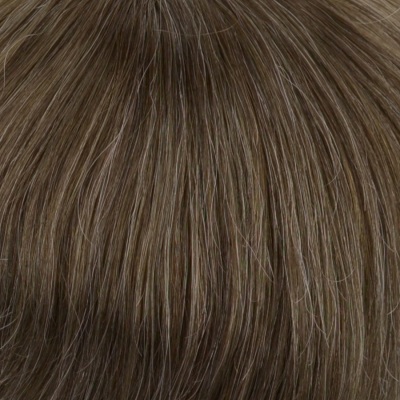 Tupet męski z włosów naturalnych remy brąz z delikatną siwizną BRUN 420