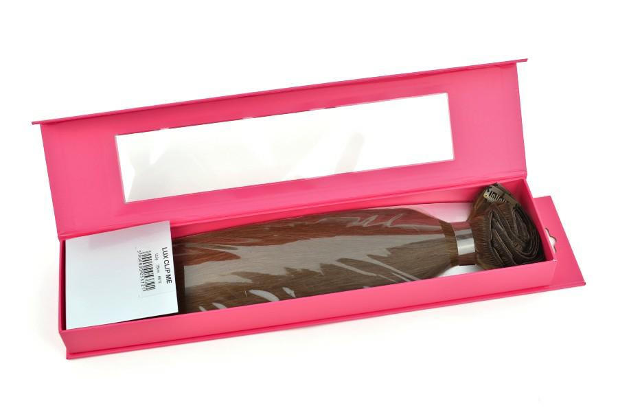 Dopinka do przedłużania włosów metodą jasny brąz clip-in LUX CLIP ME - 30cm 125g 8/12