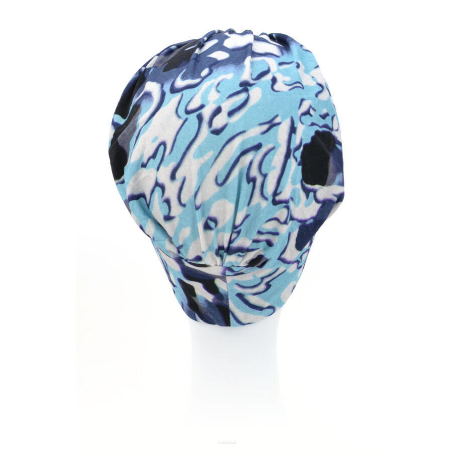 Turban granatowo biało niebieski BARBADOS B37