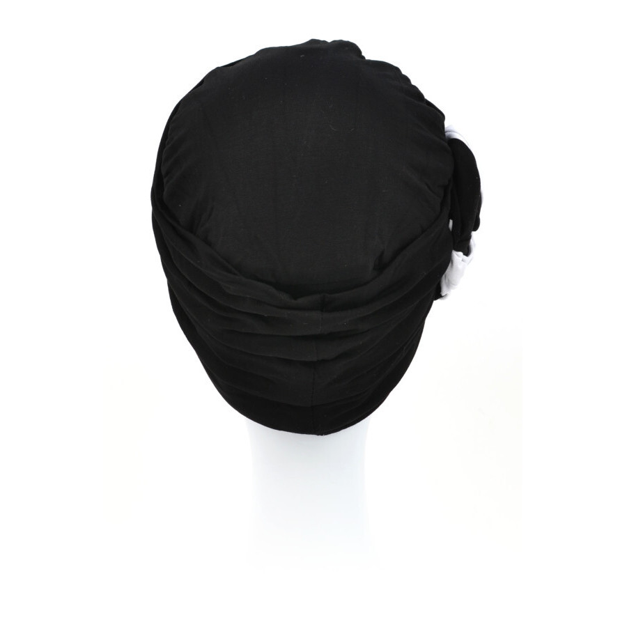 Czarny turban z drapowaną różą PUERTO RICO B21*
