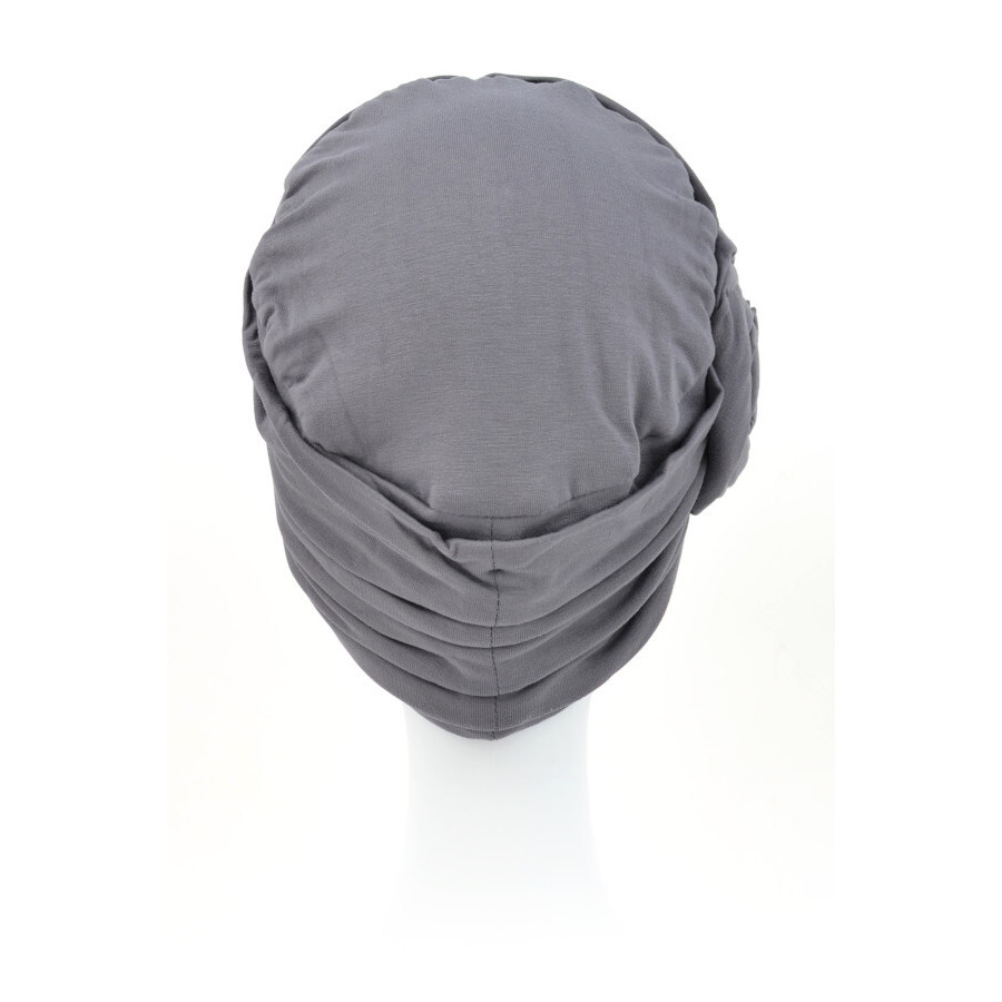 Szary turban z drapowaną różą PUERTO RICO B44*