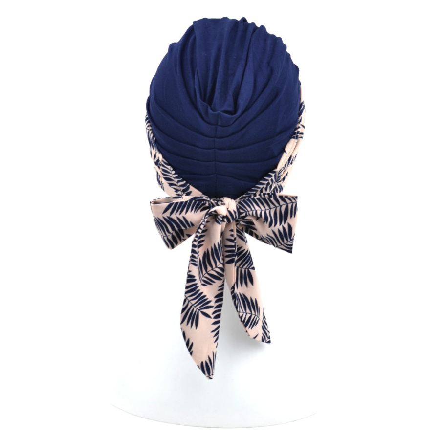 Komplet granatowy turban i dwie wzorzyste szarfy ZANZIBAR B23/5