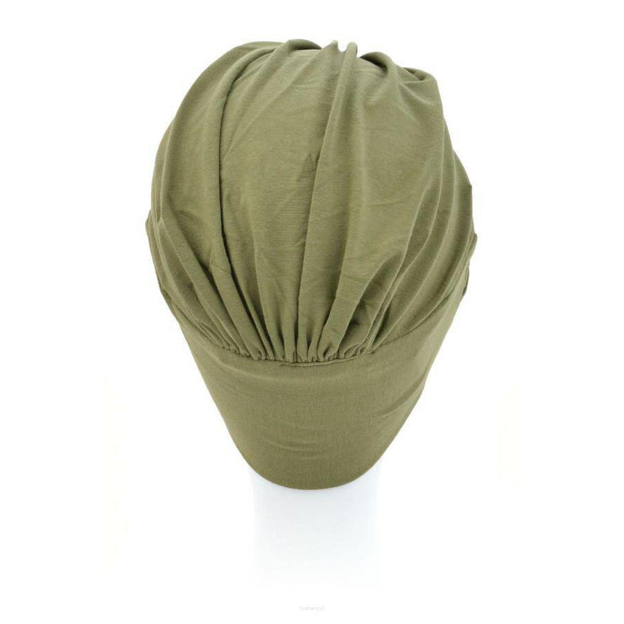 Marszczony turban oliwkowy JAVA B104