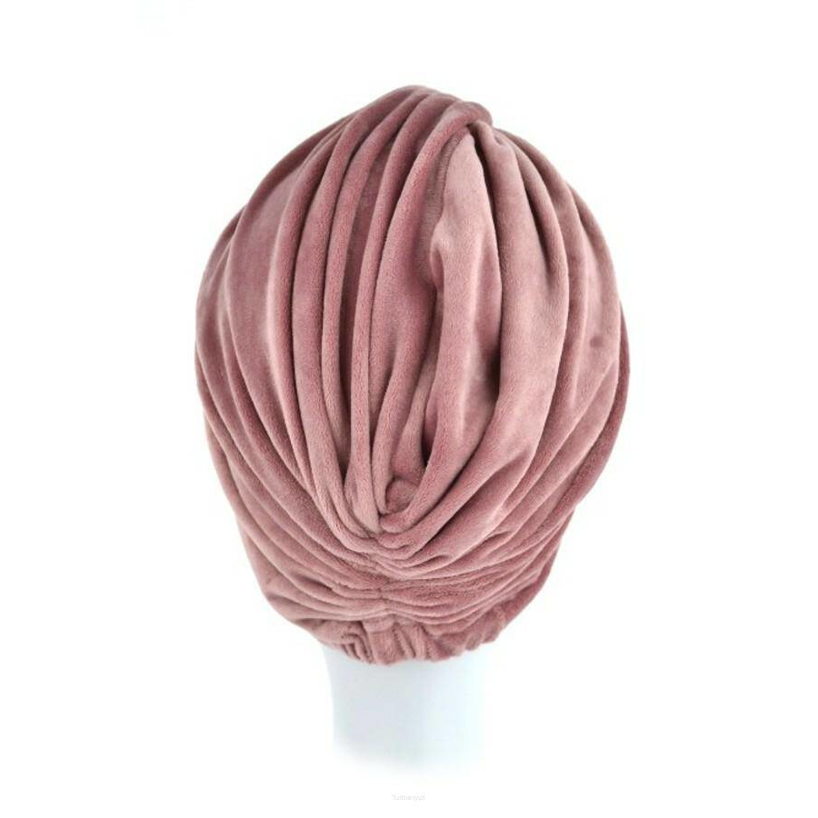 Turban welurowy retro różowy RIGA VS/1