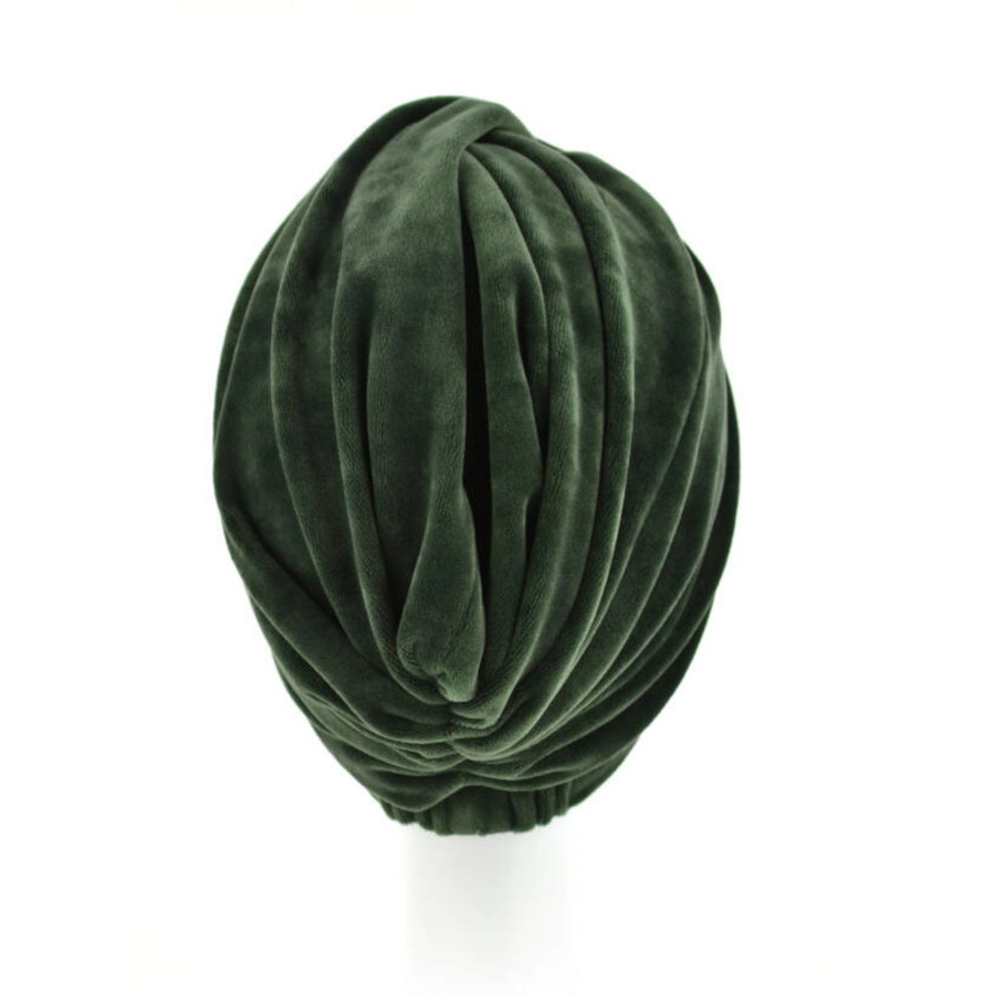 Turban welurowy retro butelkowa zieleń RIGA VS/13*