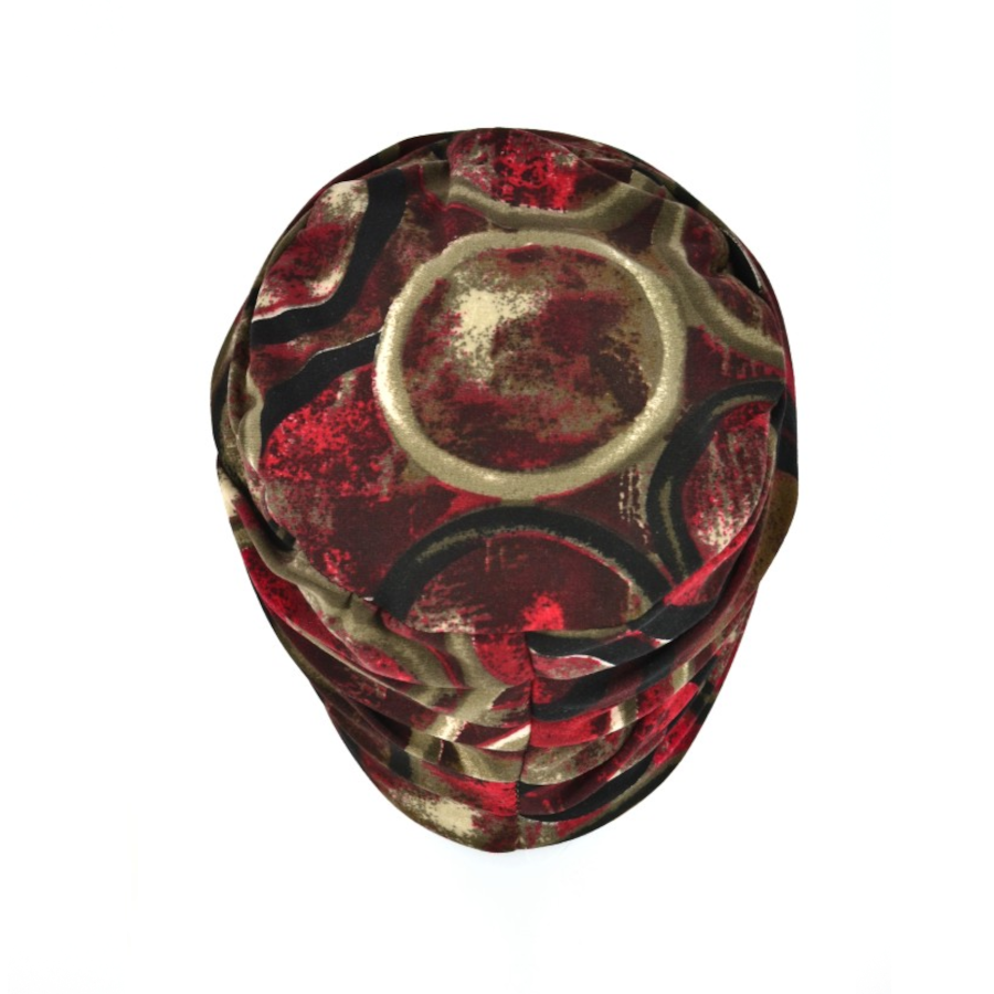 Dwuwarstwowy turban z ozdobnym drapowaniem bordowy LONDON M/27*