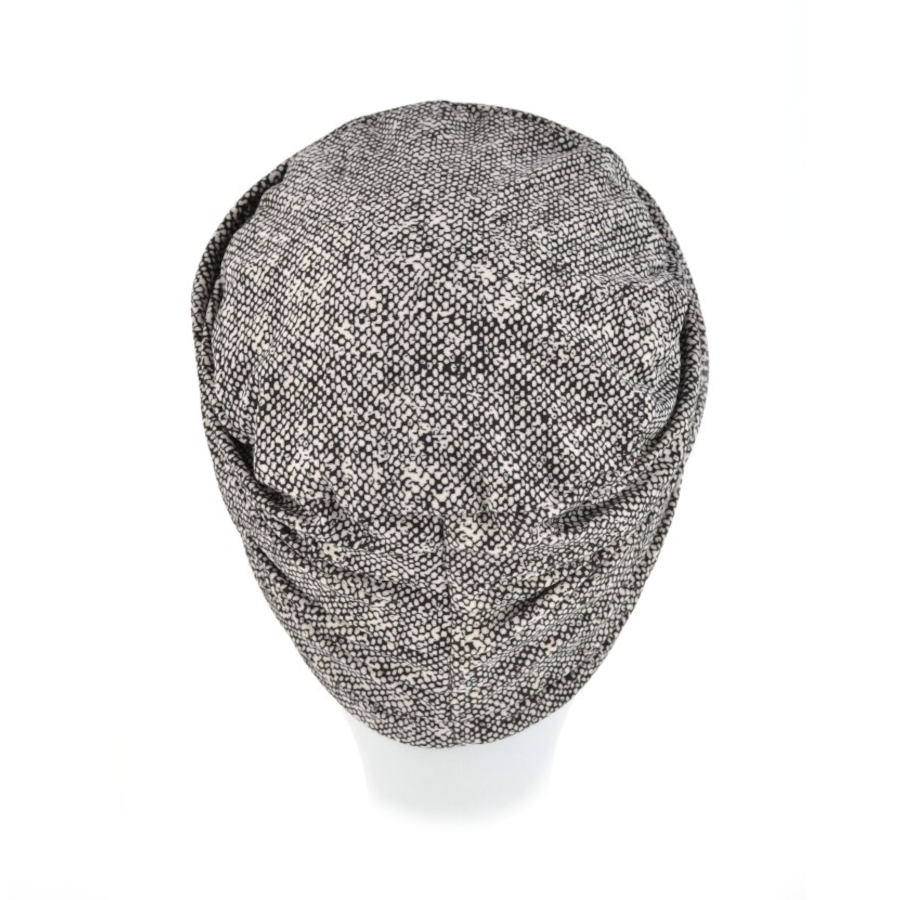 Dwuwarstwowy turban z ozdobnym drapowaniem czarno biały LONDON M/8*