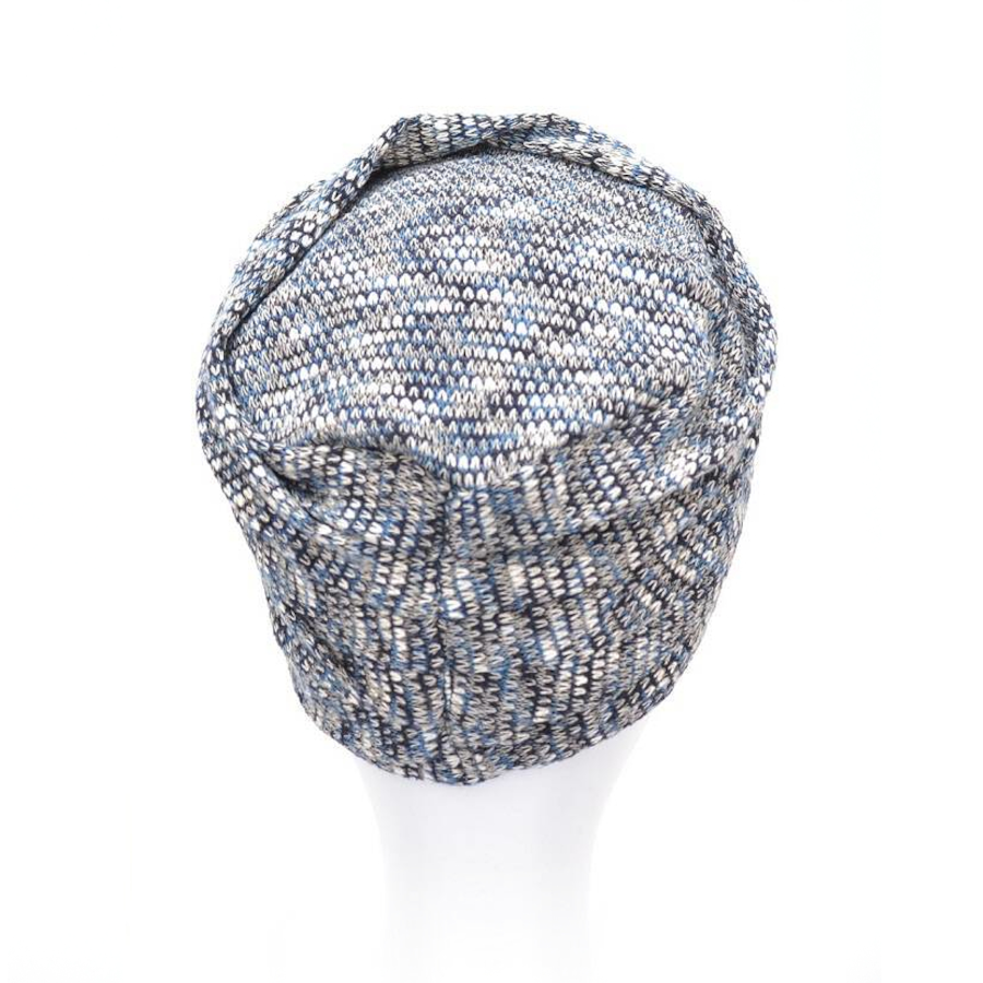 Dwuwarstwowy turban z ozdobnym drapowaniem niebieski LONDON TL/55*