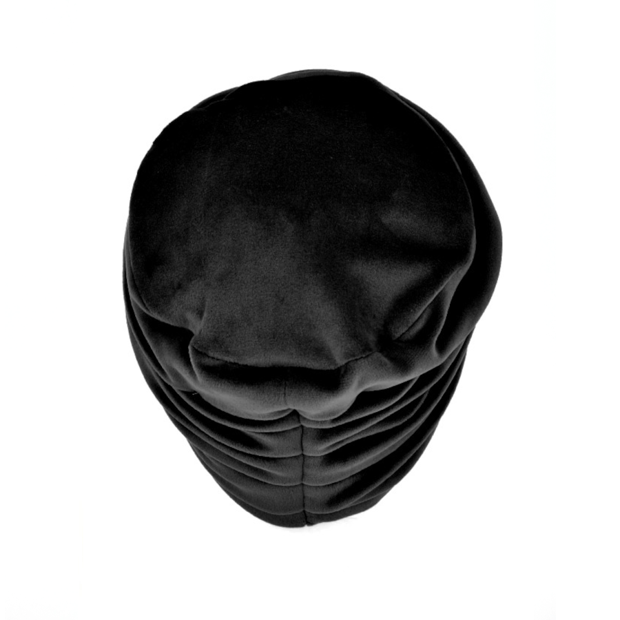 Dwuwarstwowy welurowy turban z ozdobnym drapowaniem czarny LONDON VS/6*