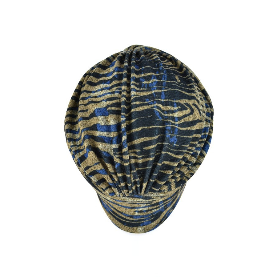 Ładny i wygodny turban złoto granatowy w zebrę ELA 346