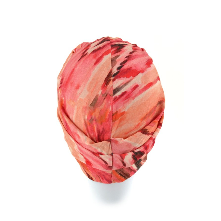 Lekki bambusowy turban czerwony we wzory SAMOA B320