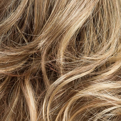 Średniej długości falowana peruka z delikatną grzywką bursztynowy blond z odrostem CAT lightbernstein/rooted