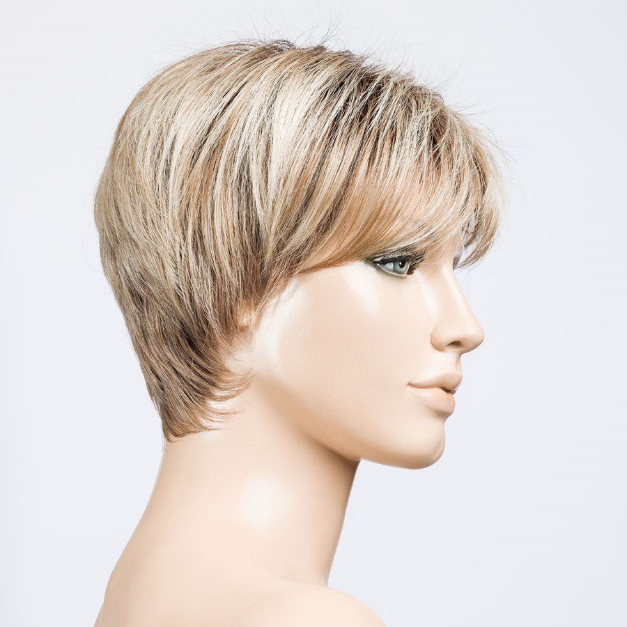 Peruka syntetyczna termoodporna krótka fryzura typu pixie perłowy blond z odrostem ELAN pearlblonde/rooted