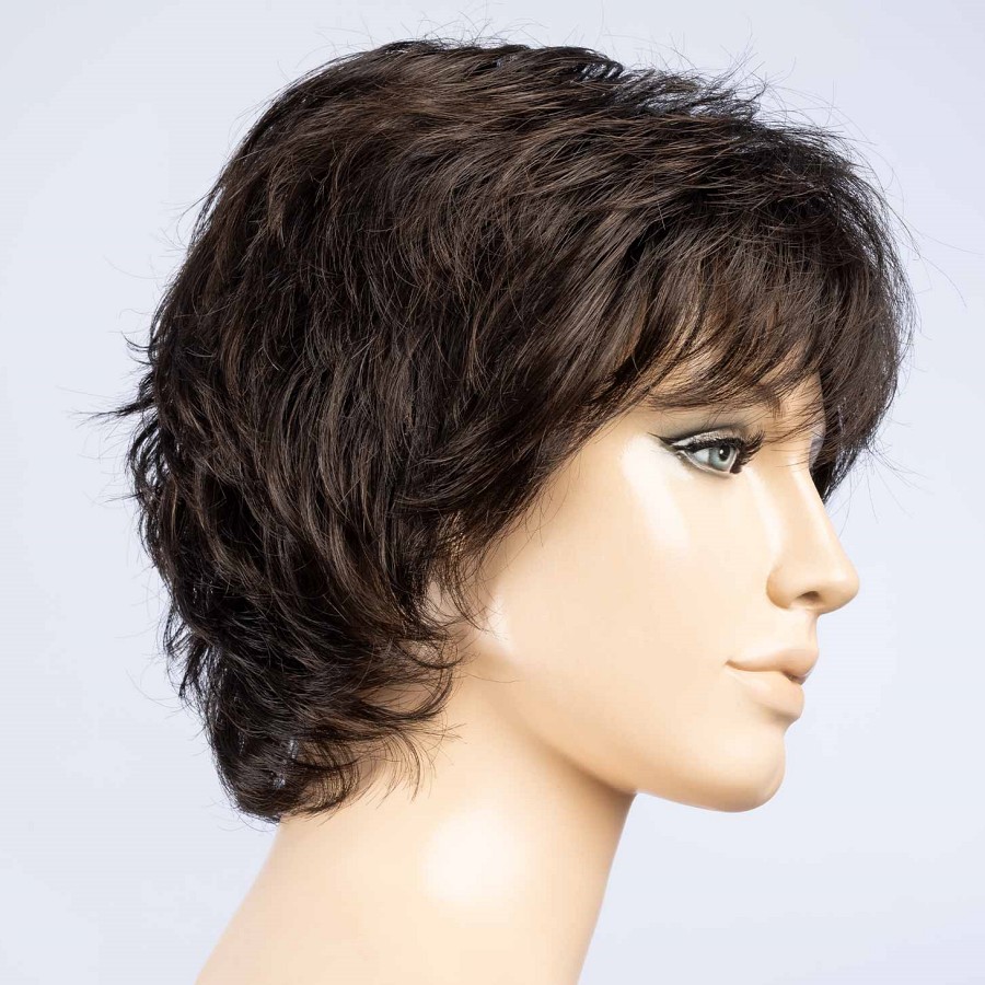 Peruka damska syntetyczna typu shag ciemny brąz RICA darkbrown/shad