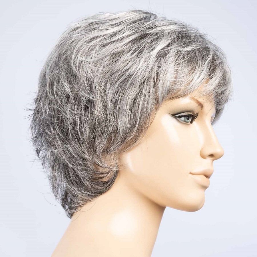 Peruka damska syntetyczna typu shag ciemny siwy RICA darkgrey/mix