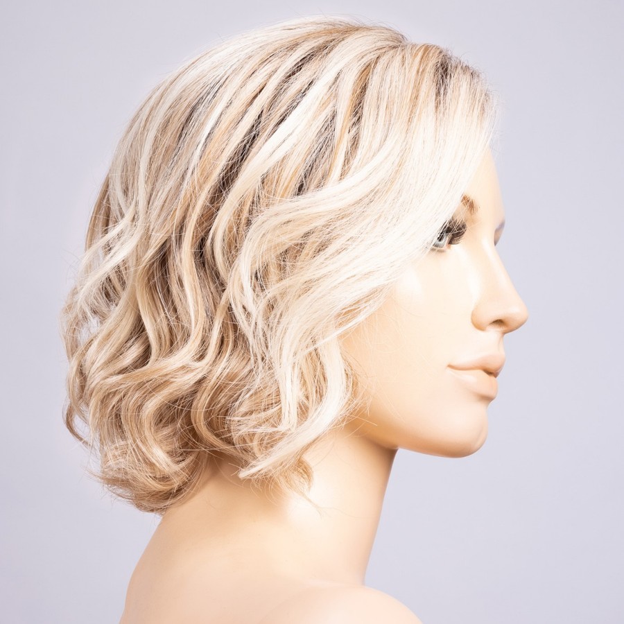 Peruka syntetyczna damska bob z długą grzywką na bok blond w odcieniu kości słoniowej STELLA MONO PART ivoryblonde/shad