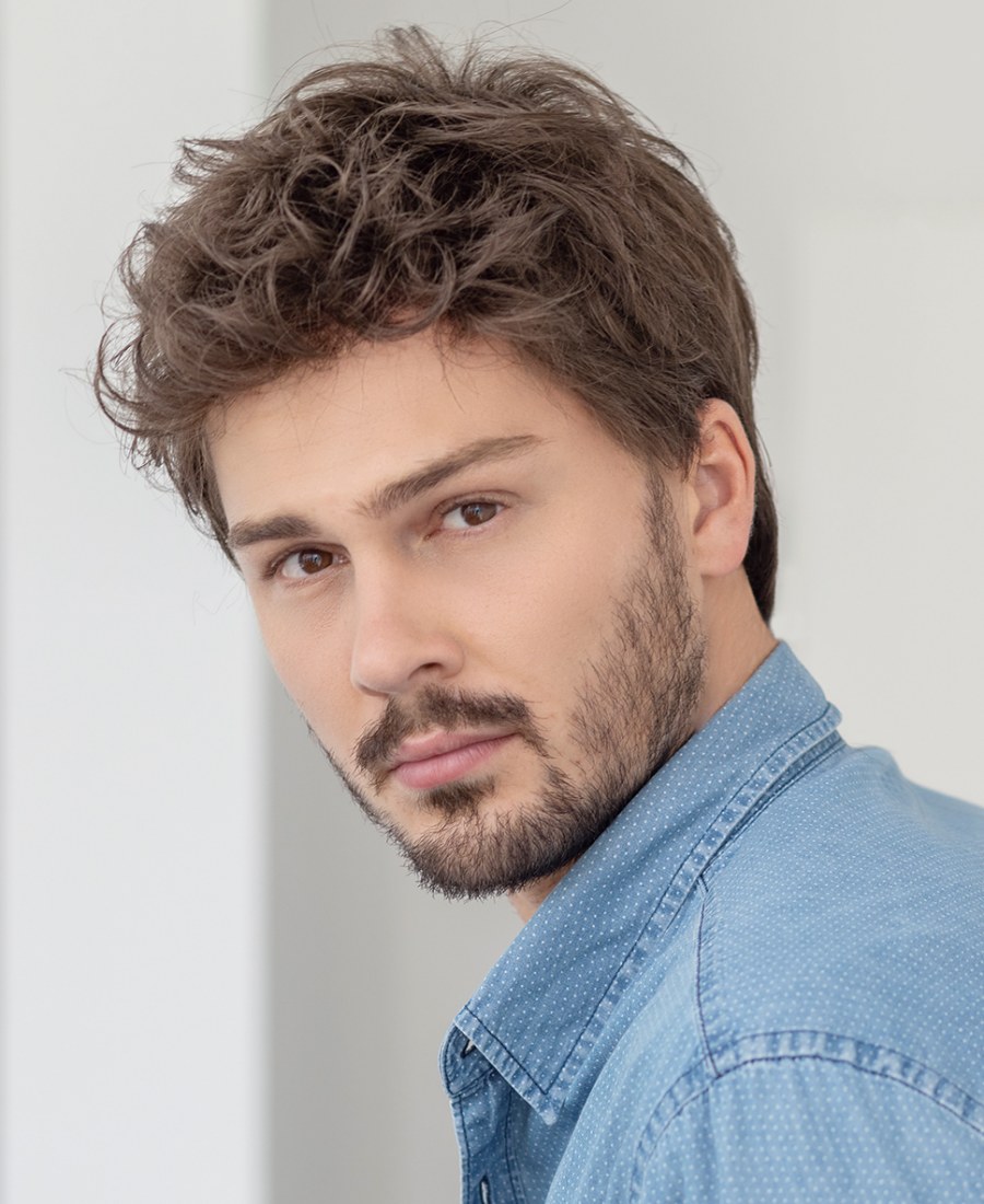 Peruka męska z włosów syntetycznych siwy JUSTIN pepper/mix